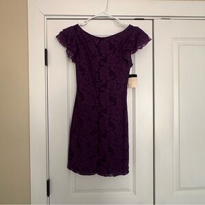Steve Madden Deep Purple Mini Lace Dress
